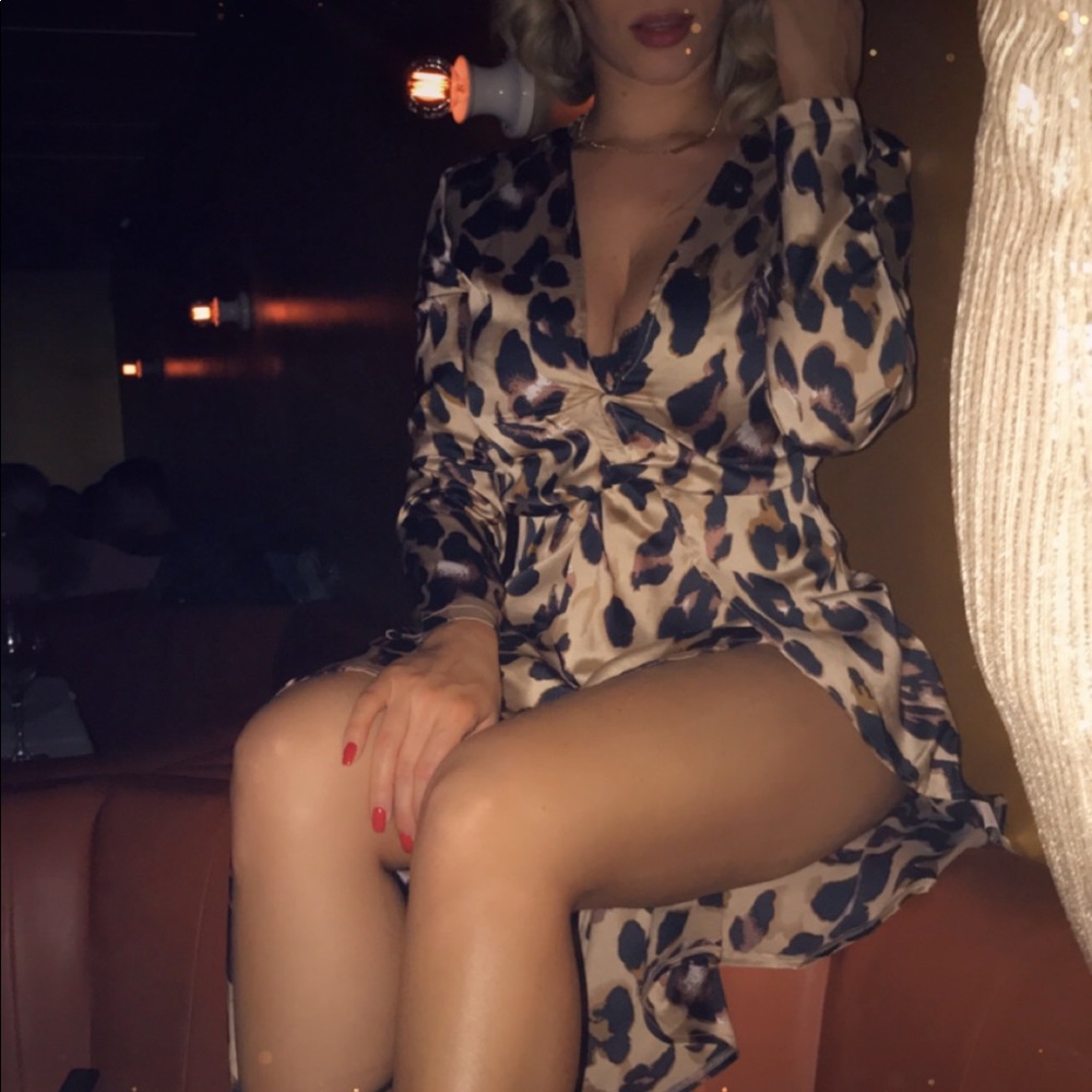 Print maxi dress with slit